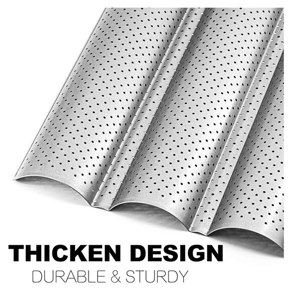 Anaeat Nonstick Perforated French Bread Baking Pan, 15"X 13" , Silver NEW - Picture 5 of 9